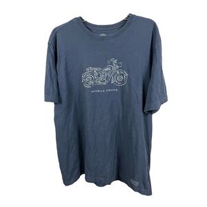 Life is Good‎ Crusher Tee “Mobile Device” Graphic Blue Motorcycle- XXL